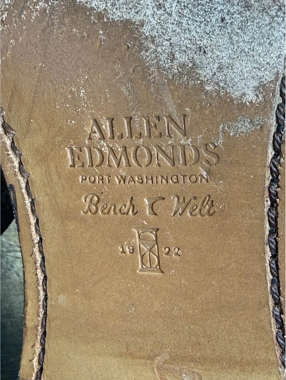 Vintage Allen Edmonds Bench Welt Black Cap Toe Medallion Oxford Dress Shoes Men